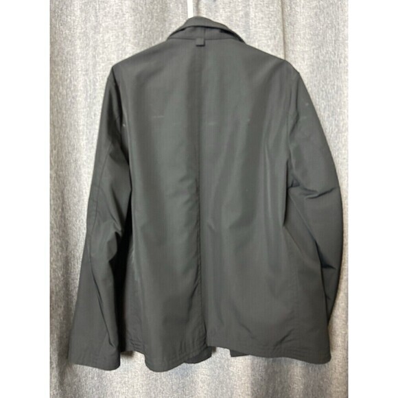 SANYO NY Men's XL Black Water Repellant Shell Poly Coat Inner Zip Button Lined - Picture 8 of 10